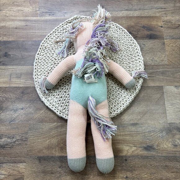 Blabla Confetti Unicorn Knit Doll Plush Lovey 18” - Picture 3 of 6